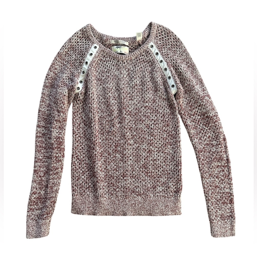 Scotch & Soda Maison Scotch Knit Sweater Size 2 Marled Brown Cream